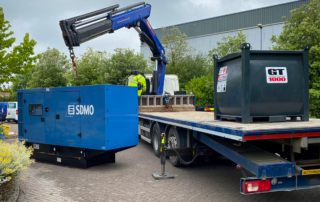 Temporary Generator Hire Set Being Offloaded