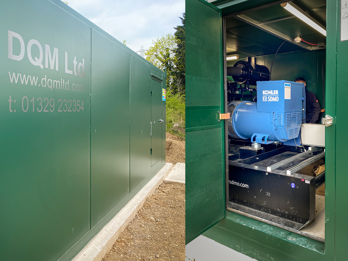 Kohler-SDMO generator housed in a bespoke canopy built to achieve 65dba at 1 metre