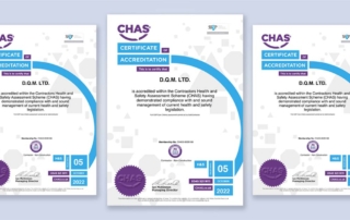 CHAS Premium Plus health and safety certificate for DQM LTD standby power hampshire generator specialists