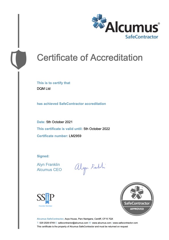 SafeContractor Certificate 2020-2021